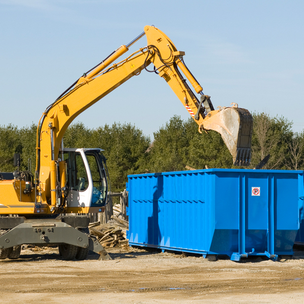 are there any restrictions on where a residential dumpster can be placed in Milam